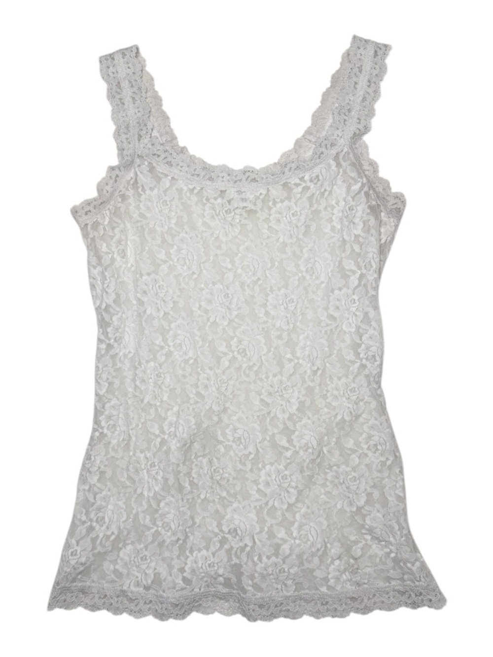 Hanky Panky White Lace Tank Top Camisole Layering Top Romantic Delicate Medium